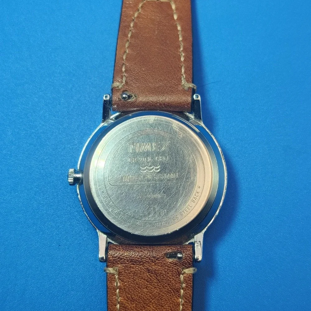 Vintage 2007 Timex 32mm Mens Quartz Dress Watch New Leather Strap‎ RESTORED - Picture 5 of 12